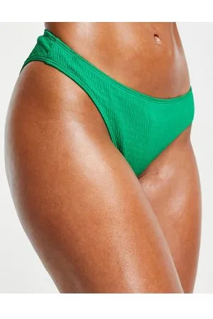 Monki Slip bikini arricciati verdi