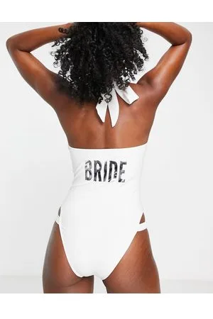 Unique 21 Costume da bagno da sposa con cut-out allacciato al collo