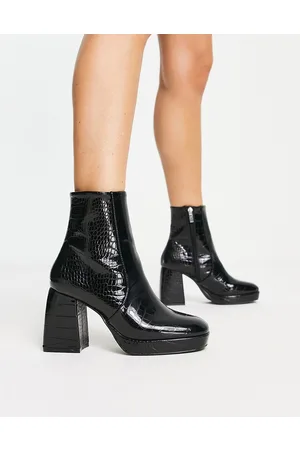 ASOS Era - Stivali con tacco alto e plateau coccodrillo