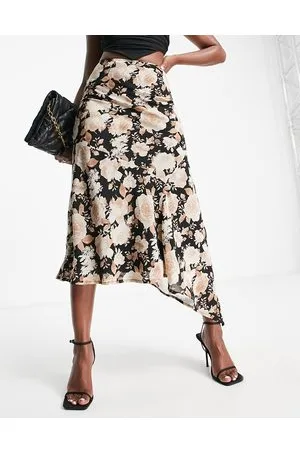 ASOS Gonna midi asimmetrica a fiori scuri