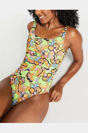 Topshop Costume da bagno sgambato con stampa astratta rétro