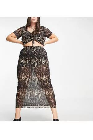 Reclaimed Inspired Curve - Gonna midi animalier in coordinato