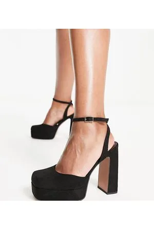 ASOS Peaked - Scarpe nere a pianta larga con tacco alto e plateau