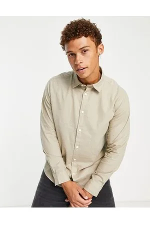 SELECTED Camicia a maniche lunghe pietra
