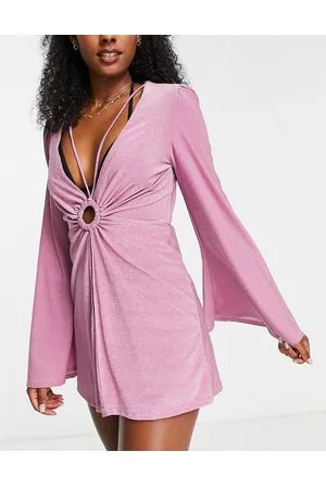 River Island Vestito da mare corto stile caftano con dettaglio ad anello