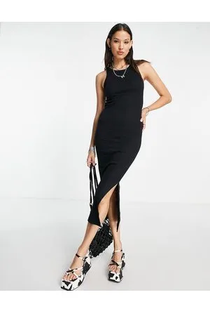 ONLY Vestito midi con spacco laterale e scollo a vogatore