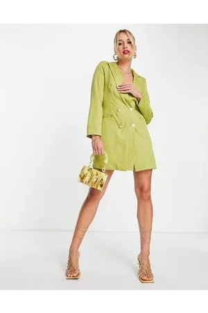 Extro & Vert Plus - Vestito blazer corto aderente color oliva