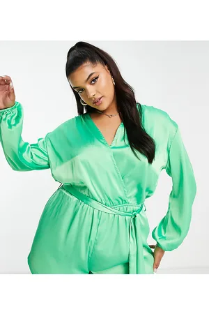 ASOS ASOS DESIGN Curve - Tuta da mare corta in raso