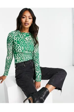 River Island Body allacciato dietro con stampa animalier