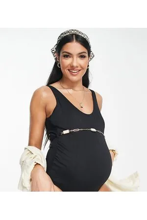 River Island Costume da bagno con cintura a catenina e scollo rotondo