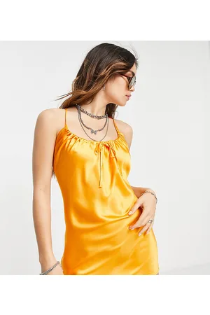Reclaimed Inspired - Vestito corto con spalline sottili arancione
