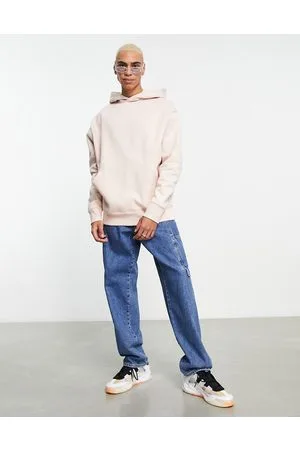 ASOS Felpa pesante oversize con cappuccio chiaro