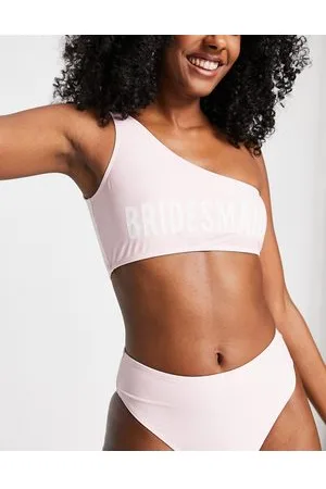 Unique 21 Unique 21 - Top bikini monospalla con scritta "Bridesmaid"