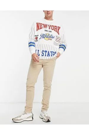 ASOS Pantaloni skinny elasticizzati in velluto a coste beige