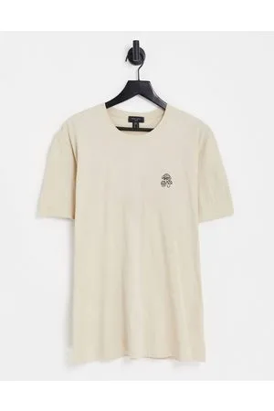 New Look T-shirt con stampa di funghi color pietra