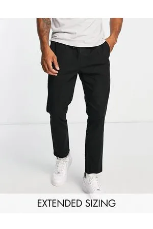 ASOS Chino slim neri con elastico in vita