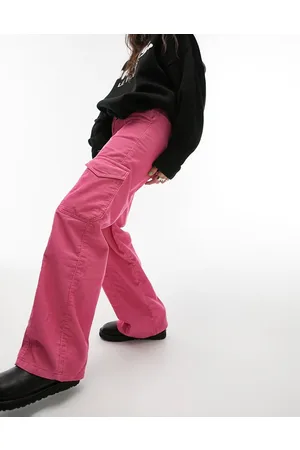 Topshop Pantaloni dritti multitasche a coste