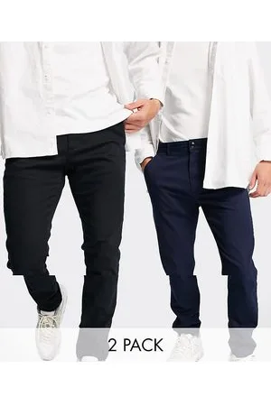 Topman Confezione da 2 paia di chino slim nero e blu navy