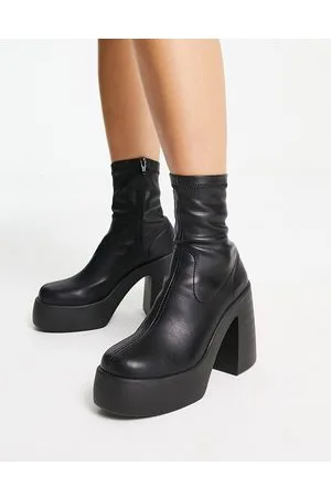 ASOS Ember - Stivaletti a calza con tacco alto neri