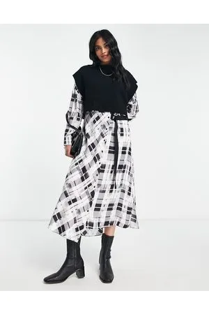 AllSaints Penny - Vestito camicia midi 2 in 1