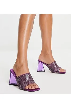 Topshop Royal - Sabot con tacco largo a pianta larga viola