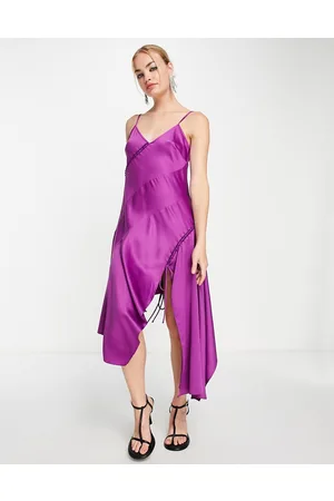 Topshop Vestito sottoveste midi in raso con lacci