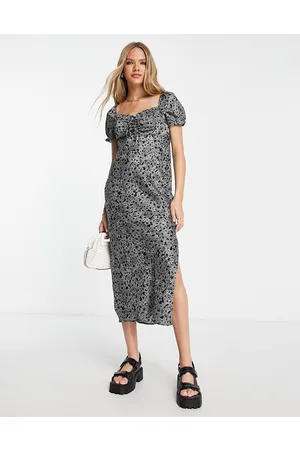 Topshop Vestito midi arricciato con stampa di stelle