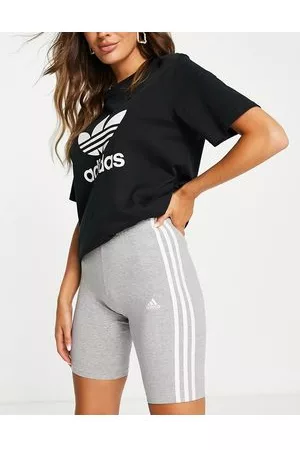 adidas Adidas - Sportswear Essential - Leggings corti grigi con 3 strisce