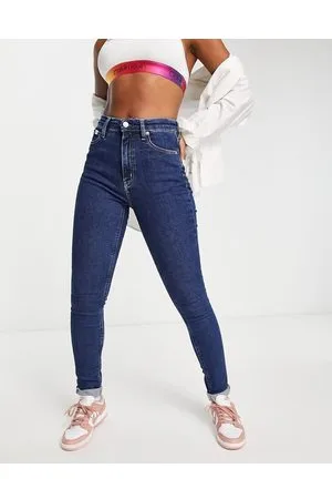 Calvin Klein Jeans skinny a vita alta lavaggio medio