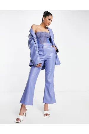 ASOS Pantaloni a zampa in pelle sintetica lilla
