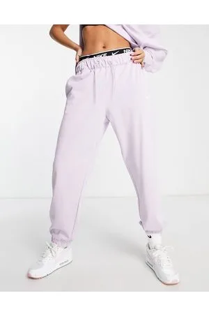 Nike Joggers oversize a vita alta lilla con logo piccolo