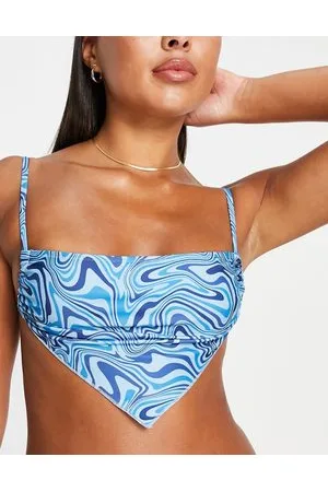 Brave Soul Top bikini con stampa astratta e fondo a fazzoletto