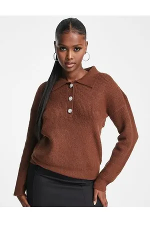 Brave Soul Yola - Maglione con colletto stile polo