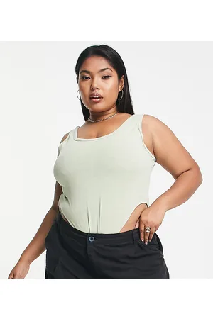 ASOS ASOS DESIGN Curve - Body lime slavato senza maniche