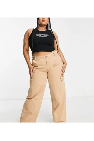 ASOS ASOS DESIGN Curve - Pantaloni cargo oversize color pietra