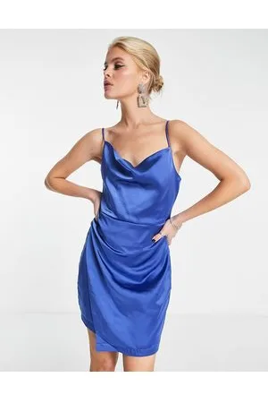 ONLY Vestito corto con spalline sottili e scollo ad anello in raso acceso