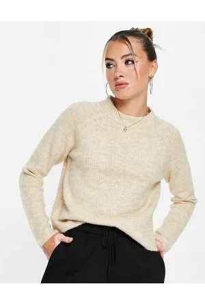 Pieces® Maglione beige con collo alto