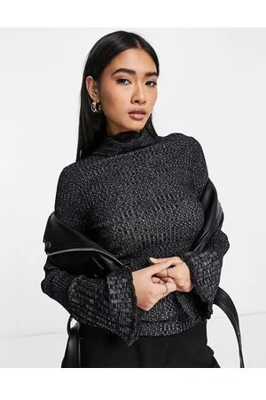 ASOS Maglione con collo alto e bianco mélange