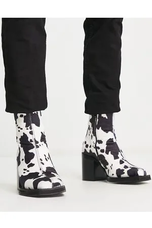 ASOS Stivaletti Chelsea con tacco e stampa pezzata