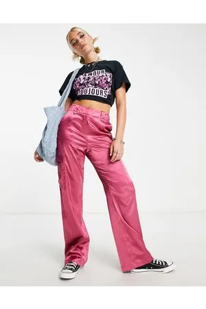 Miss Selfridge Pantaloni cargo in raso scuro