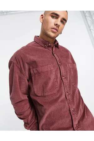 ASOS Camicia oversize bordeaux slavato vintage a coste stile anni 