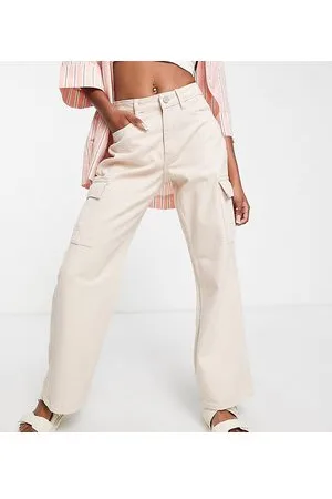 New Look Jeans cargo a fondo ampio color pietra