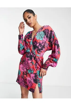 VERO MODA Vestito corto in jacquard con gonna con bottoni a fiori