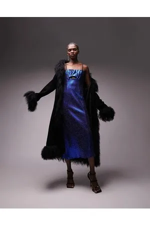 Topshop Vestito midi con paillettes cobalto