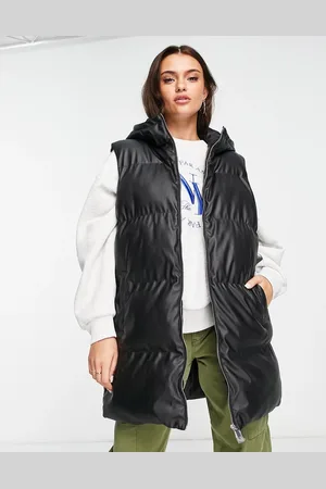 Brave Soul Tropic - Gilet taglio lungo imbottito in pelle sintetica