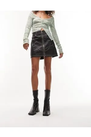 Topshop Gonna western in denim spalmato