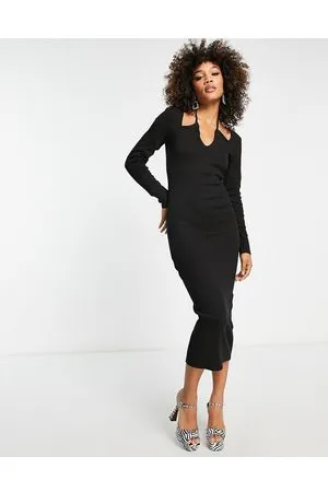 ONLY Vestito lungo allacciato al collo con cut-out