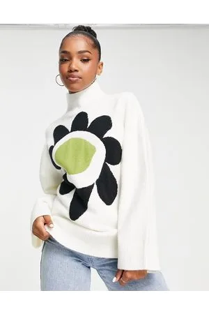 Glamorous Maglione oversize accollato con fiore grande stile rétro