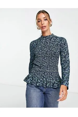 Whistles Blusa arricciata con stampa di stelline
