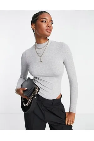 ASOS Body a maniche lunghe con collo alto mélange